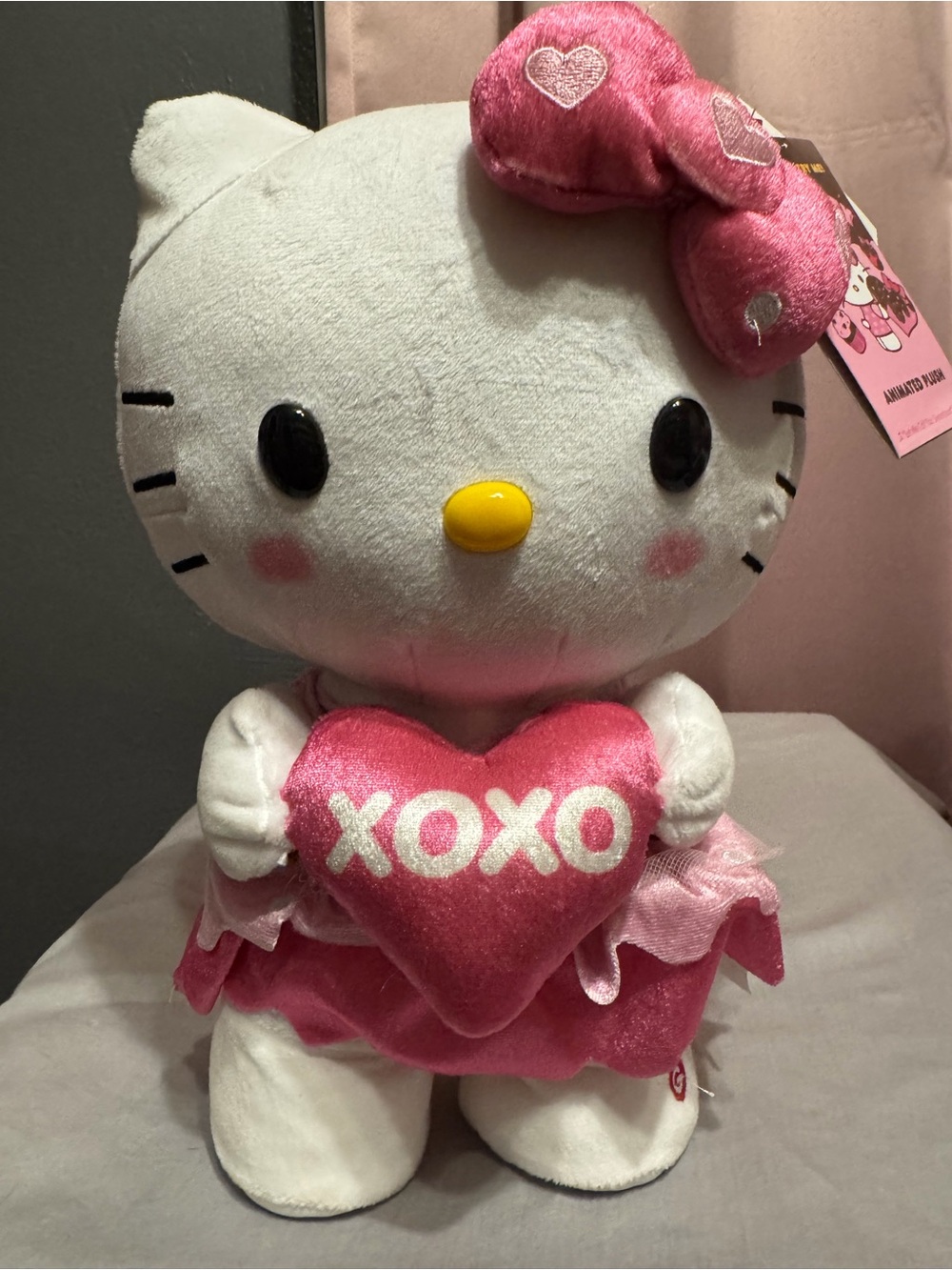 Sanrio Hello Kitty Stepper  White and Pink Plush with Heart